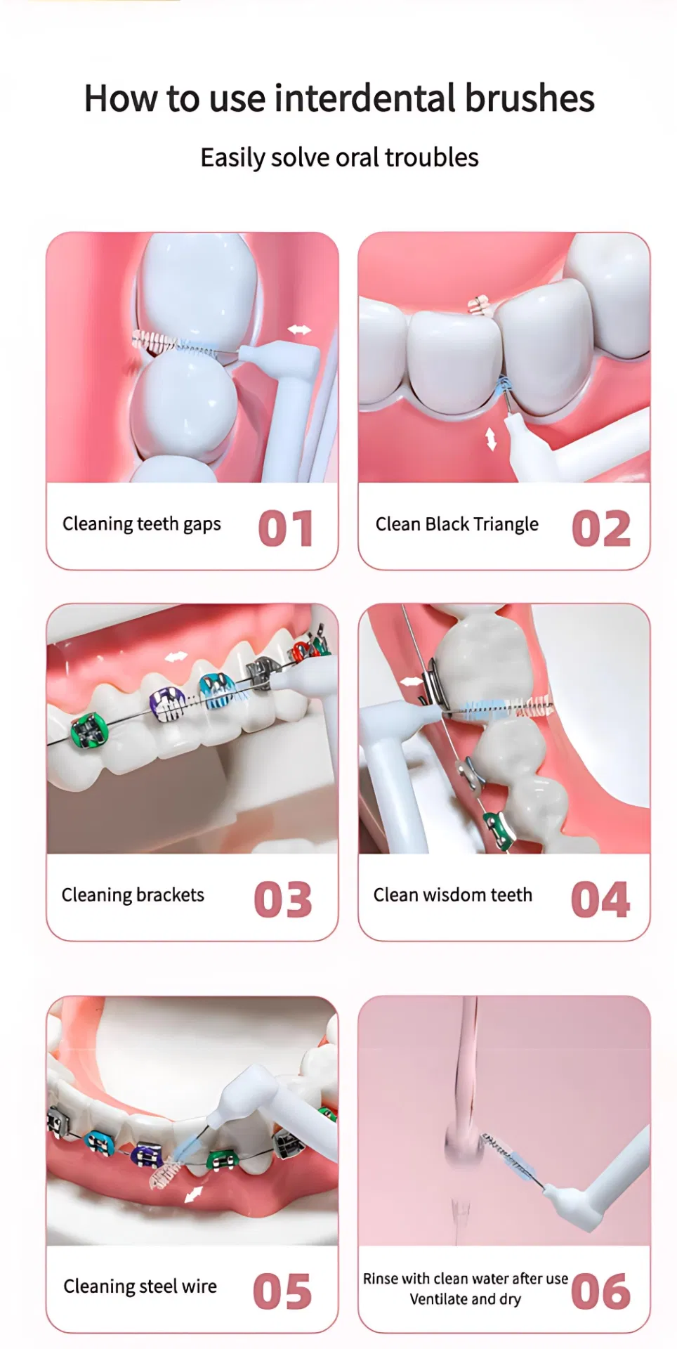 Factory Direct Dental Interdental Brushes Soft Biodegradable Dental Floss Teeth Gap Cleaner